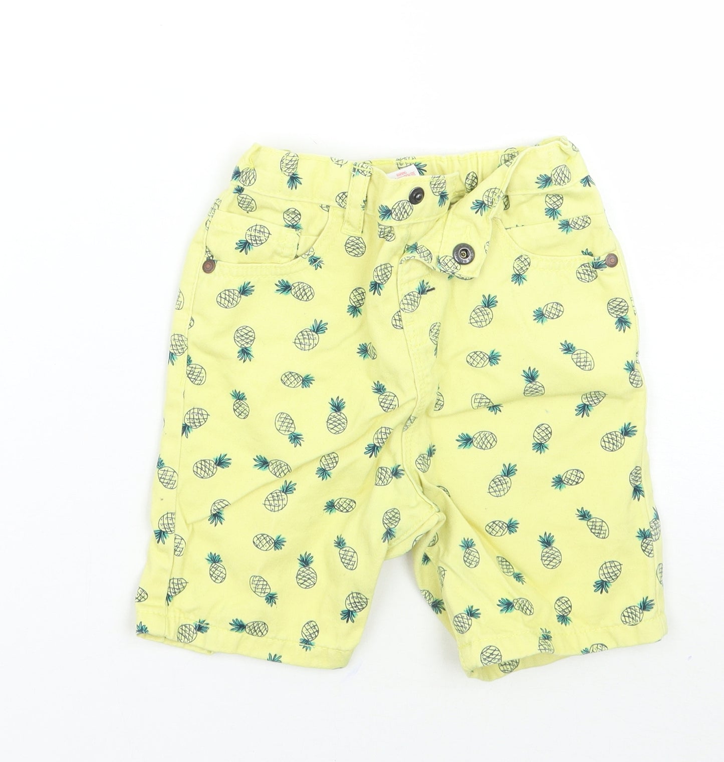 George Boys Yellow Geometric  Cargo Shorts Size 3-4 Years - Pineapples