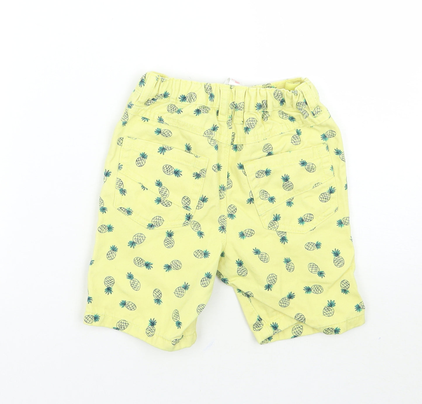 George Boys Yellow Geometric  Cargo Shorts Size 3-4 Years - Pineapples