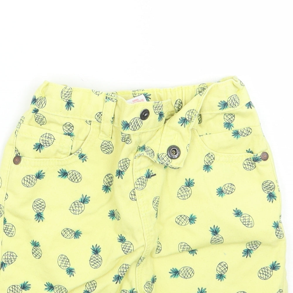 George Boys Yellow Geometric  Cargo Shorts Size 3-4 Years - Pineapples