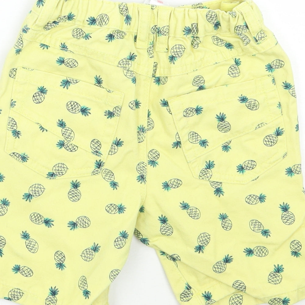 George Boys Yellow Geometric  Cargo Shorts Size 3-4 Years - Pineapples