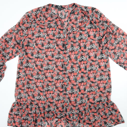 Evans Womens Black Floral  A-Line  Size 24