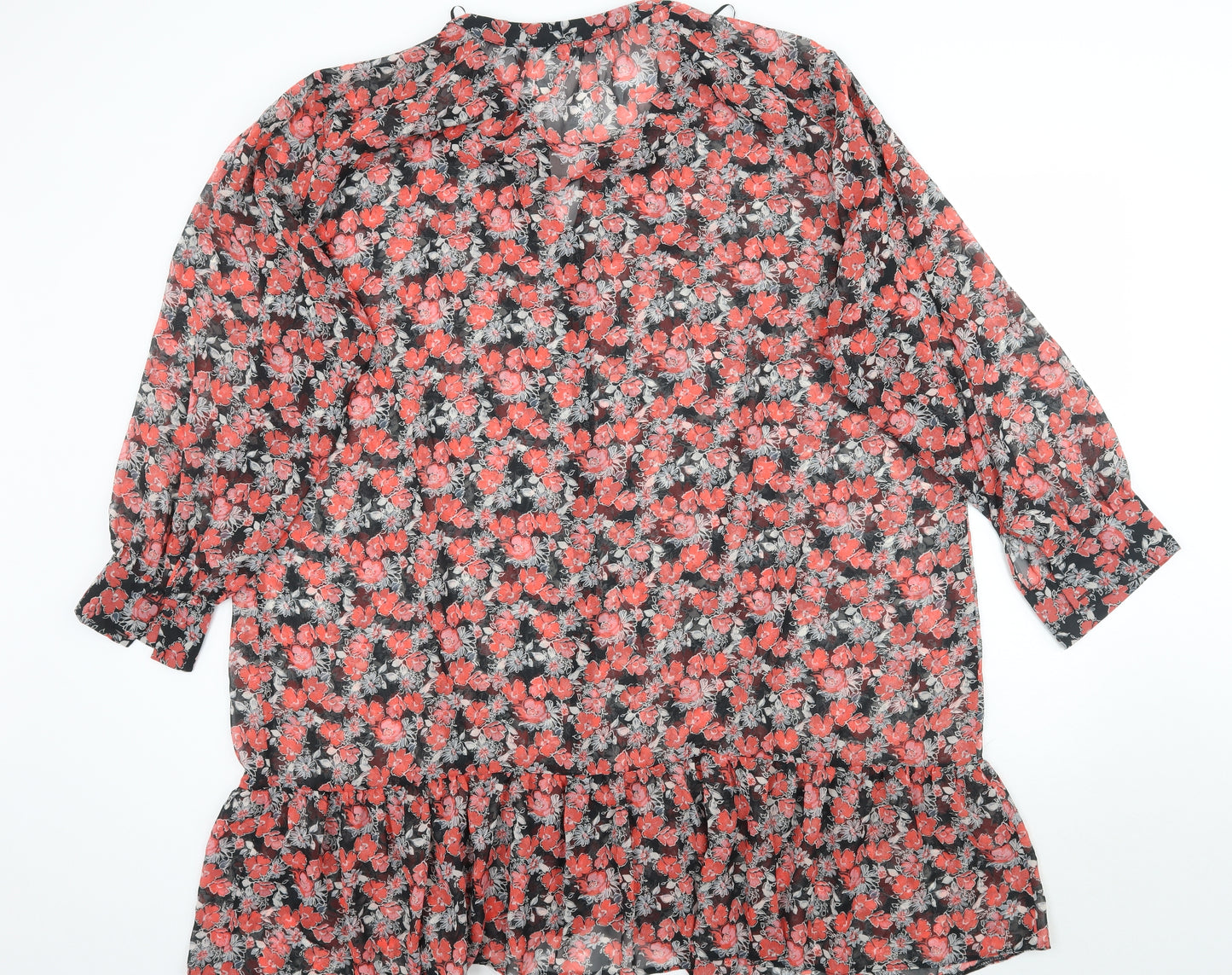 Evans Womens Black Floral  A-Line  Size 24