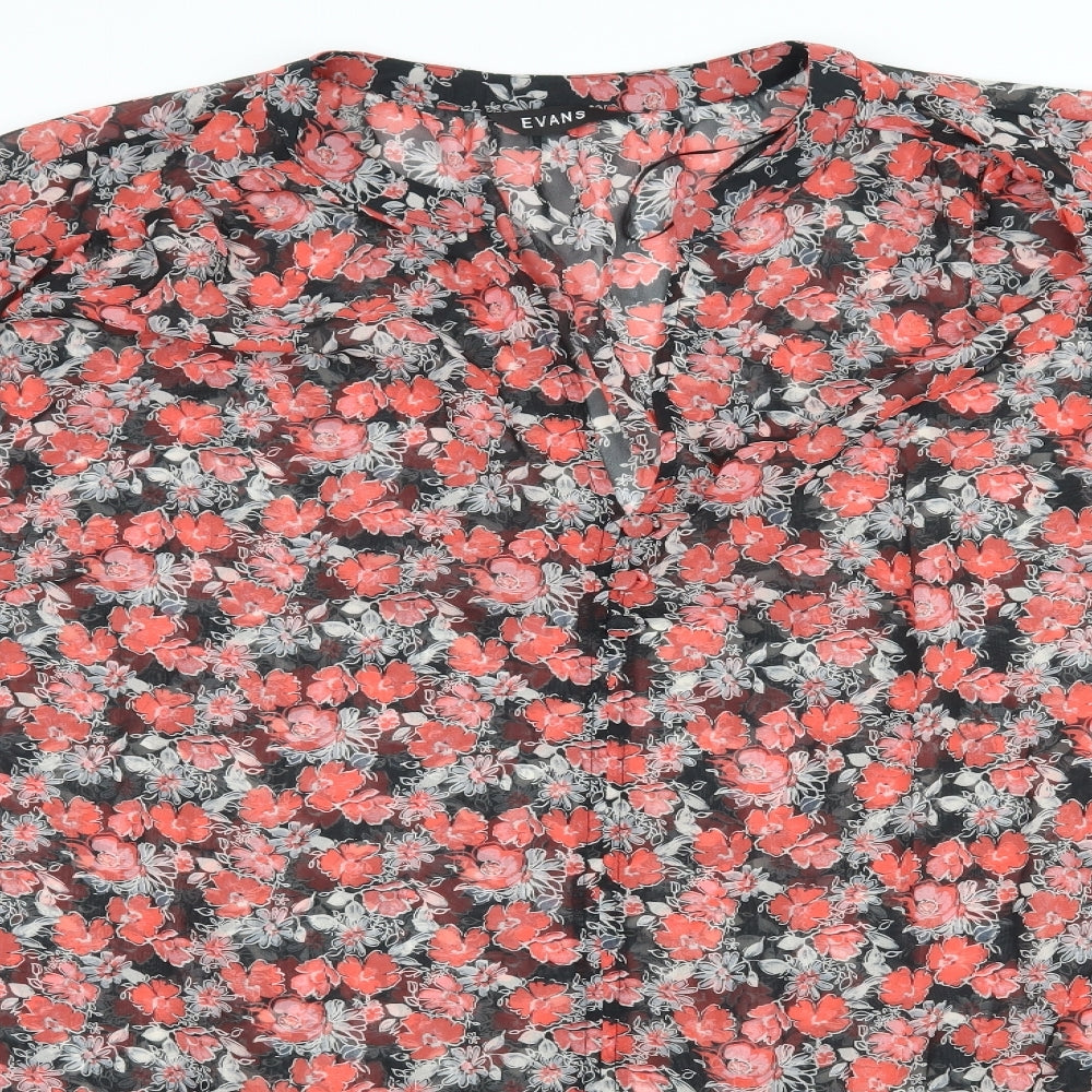 Evans Womens Black Floral  A-Line  Size 24