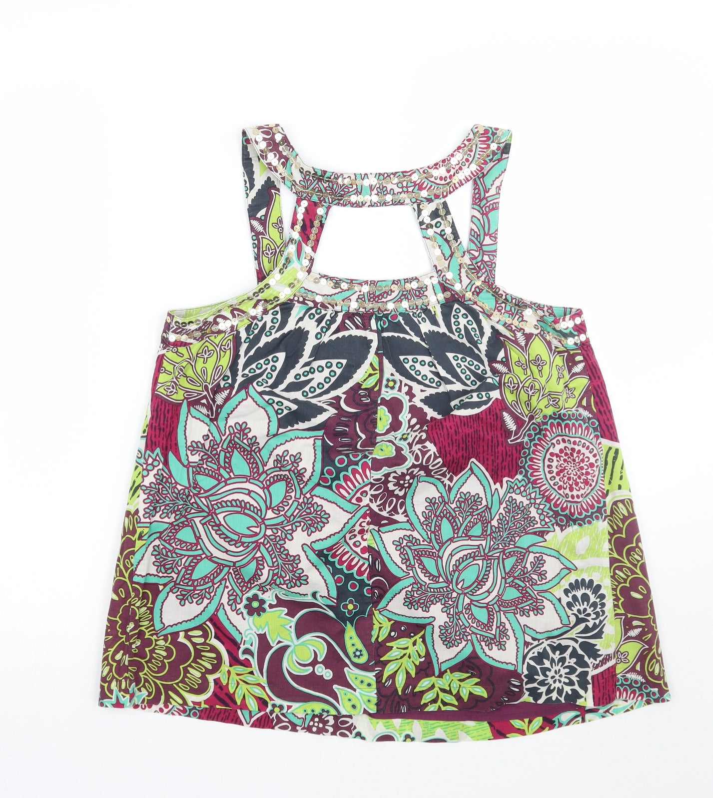 NEXT Womens Green Floral  Basic Blouse Size 10