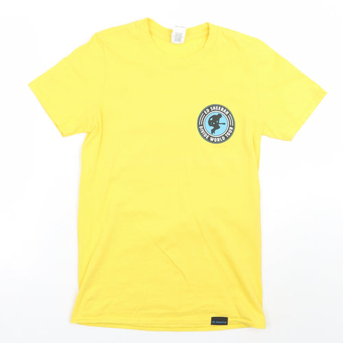 Gildan Womens Yellow   Basic T-Shirt Size S  - Ed Sheeran Divide World Tour