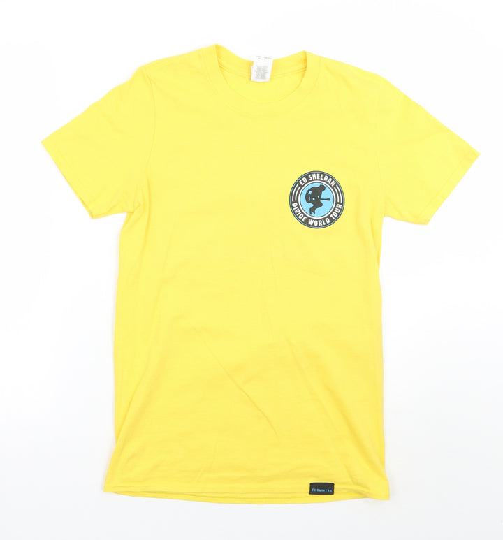 Gildan Womens Yellow   Basic T-Shirt Size S  - Ed Sheeran Divide World Tour