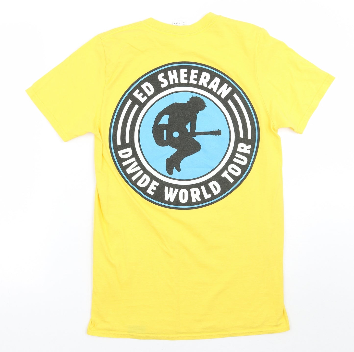 Gildan Womens Yellow   Basic T-Shirt Size S  - Ed Sheeran Divide World Tour