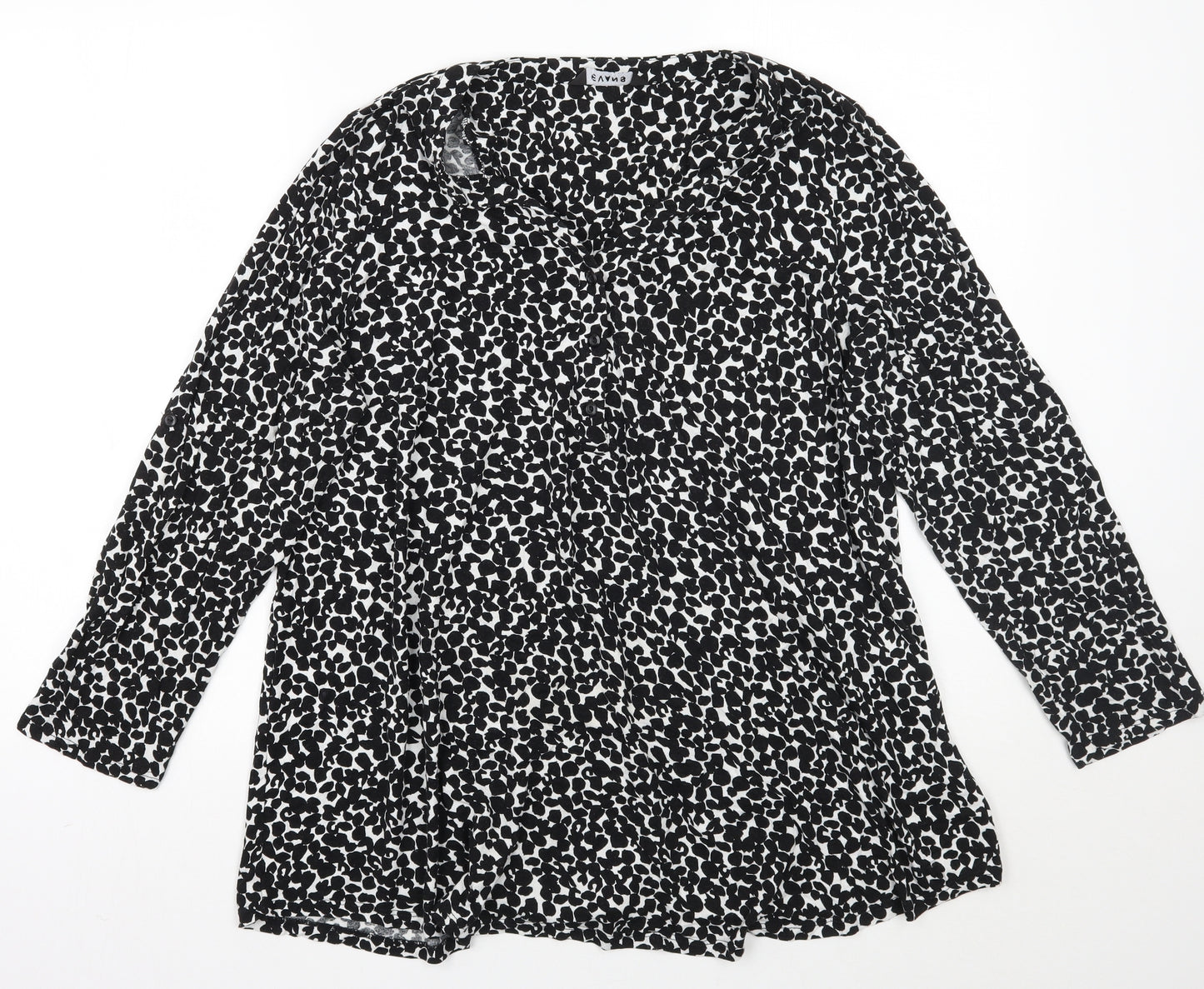 Evans Womens Black Animal Print  Basic Blouse Size 20