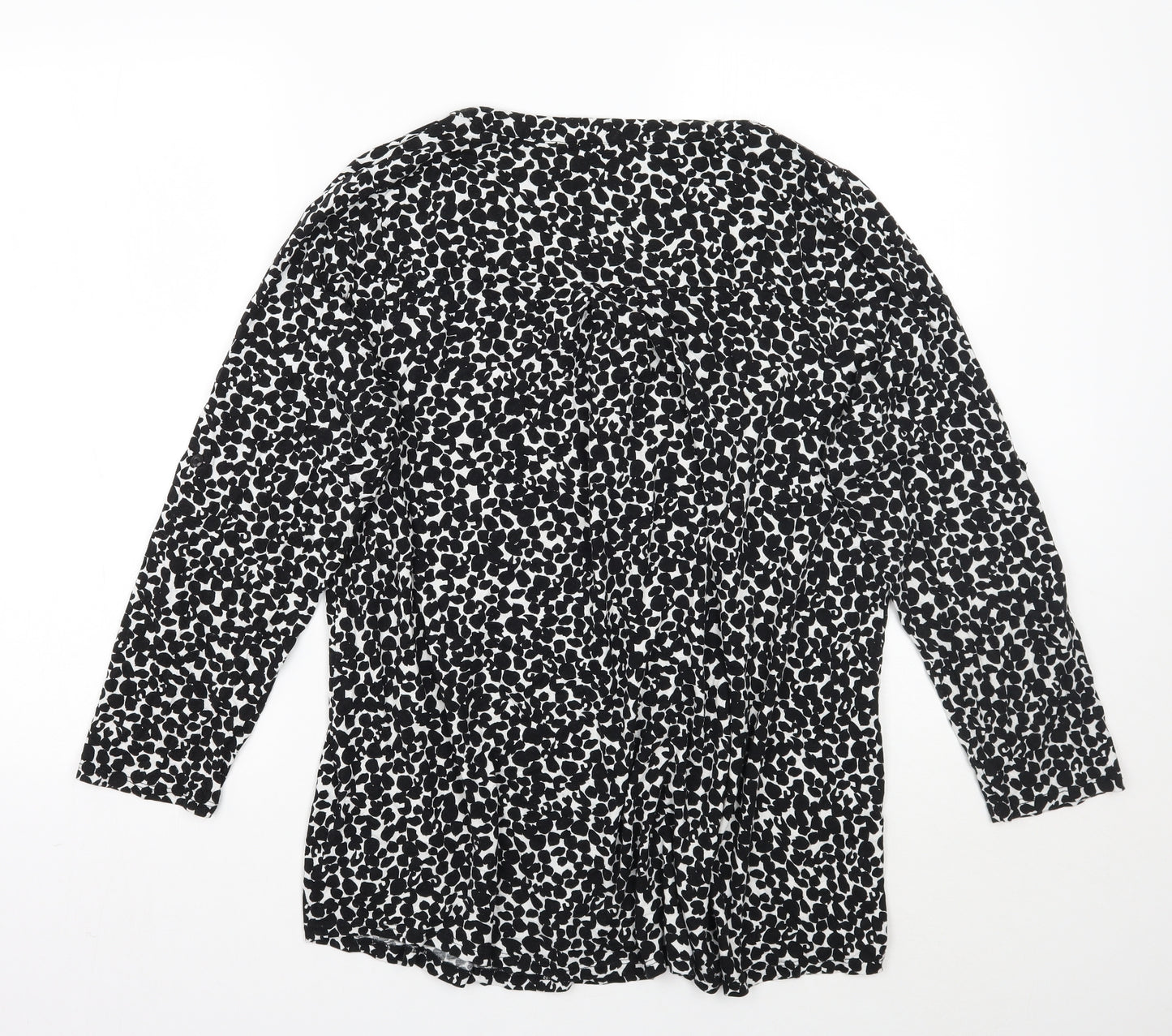 Evans Womens Black Animal Print  Basic Blouse Size 20