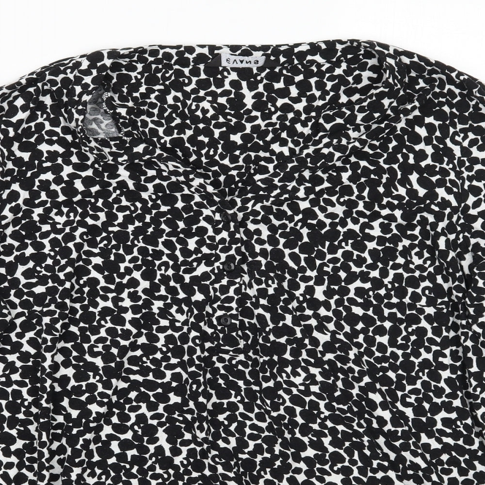 Evans Womens Black Animal Print  Basic Blouse Size 20