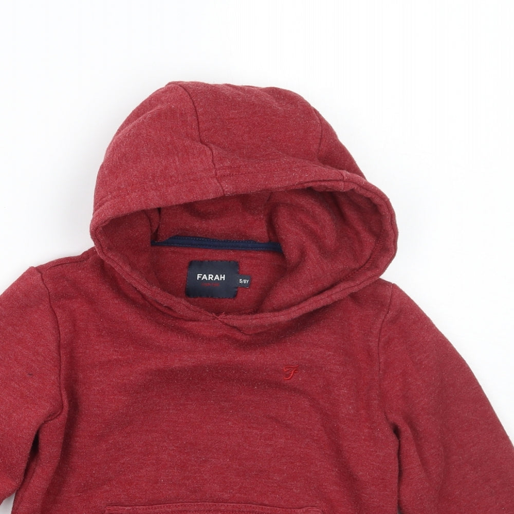 Farah Boys Red   Pullover Hoodie Size 5 Years