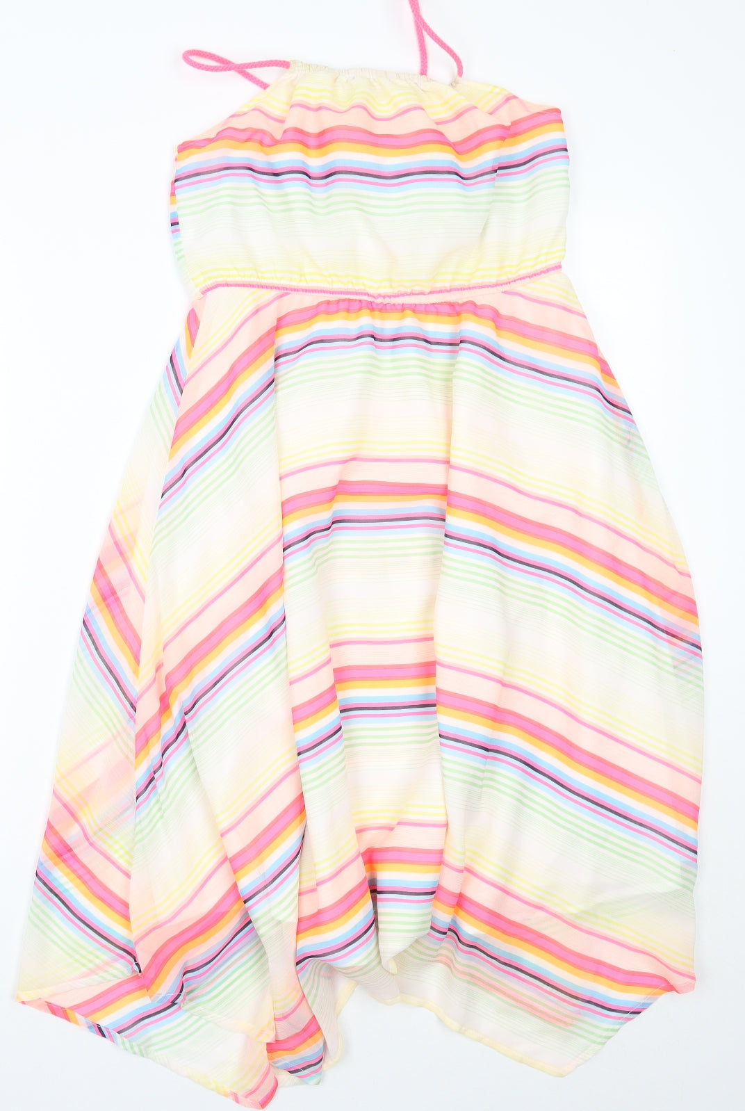 H&M Girls White Striped  A-Line  Size 9 Years