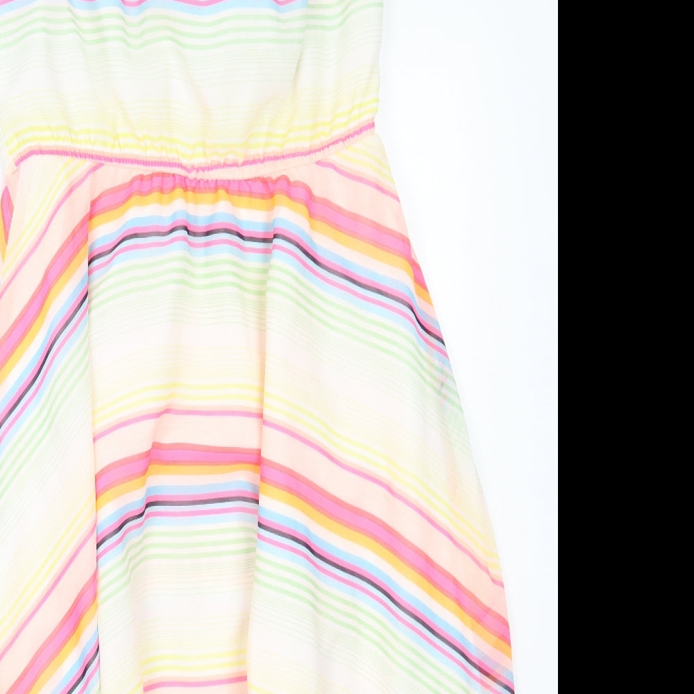 H&M Girls White Striped  A-Line  Size 9 Years