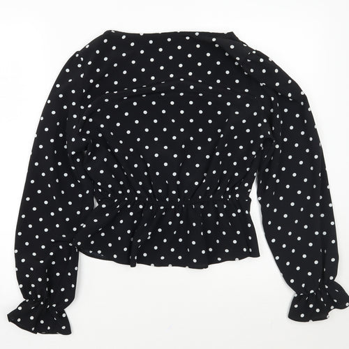 miss Selfridge  Womens Black Polka Dot  Basic Blouse Size 12