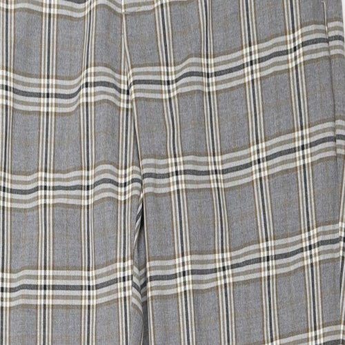 Bershka Womens Grey Check  Capri Trousers Size 40 L27 in