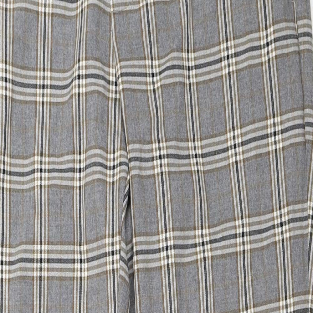 Bershka Womens Grey Check  Capri Trousers Size 40 L27 in