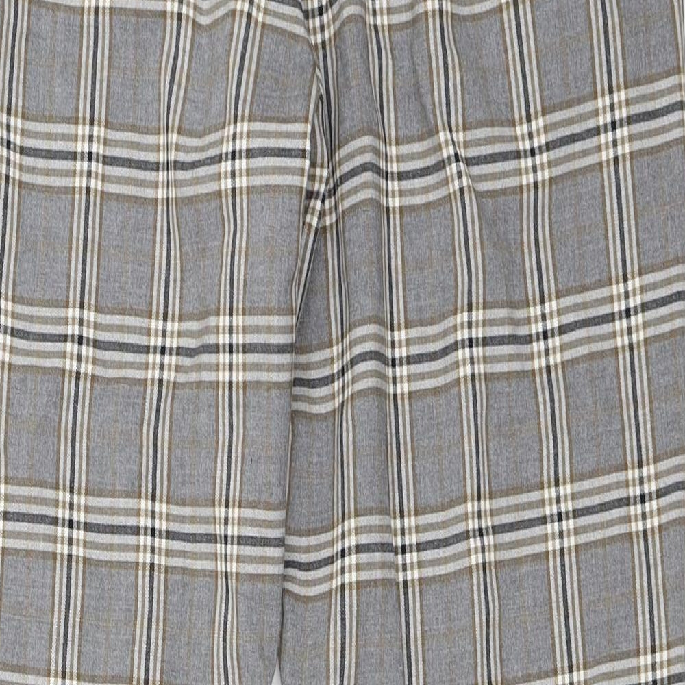 Bershka Womens Grey Check  Capri Trousers Size 40 L27 in