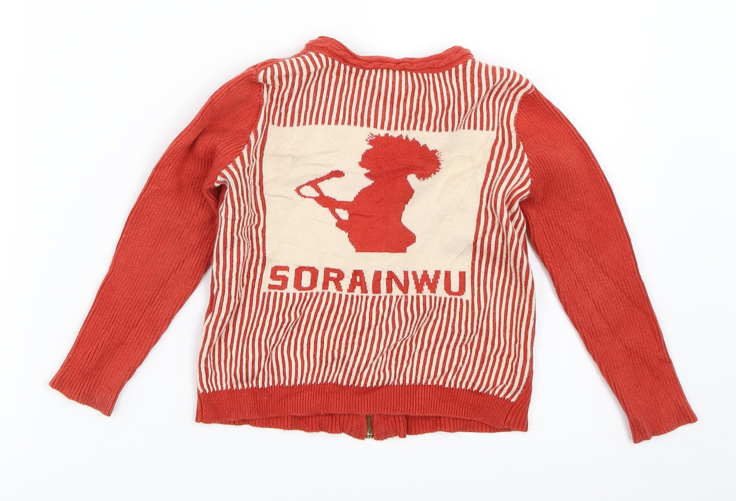 Sorainwu Girls Orange   Full Zip Jumper Size 4 Years