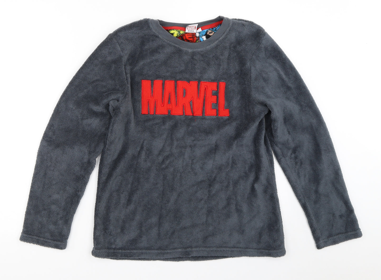 Primark Boys Grey Solid   Pyjama Top Size 12-13 Years  - marvel
