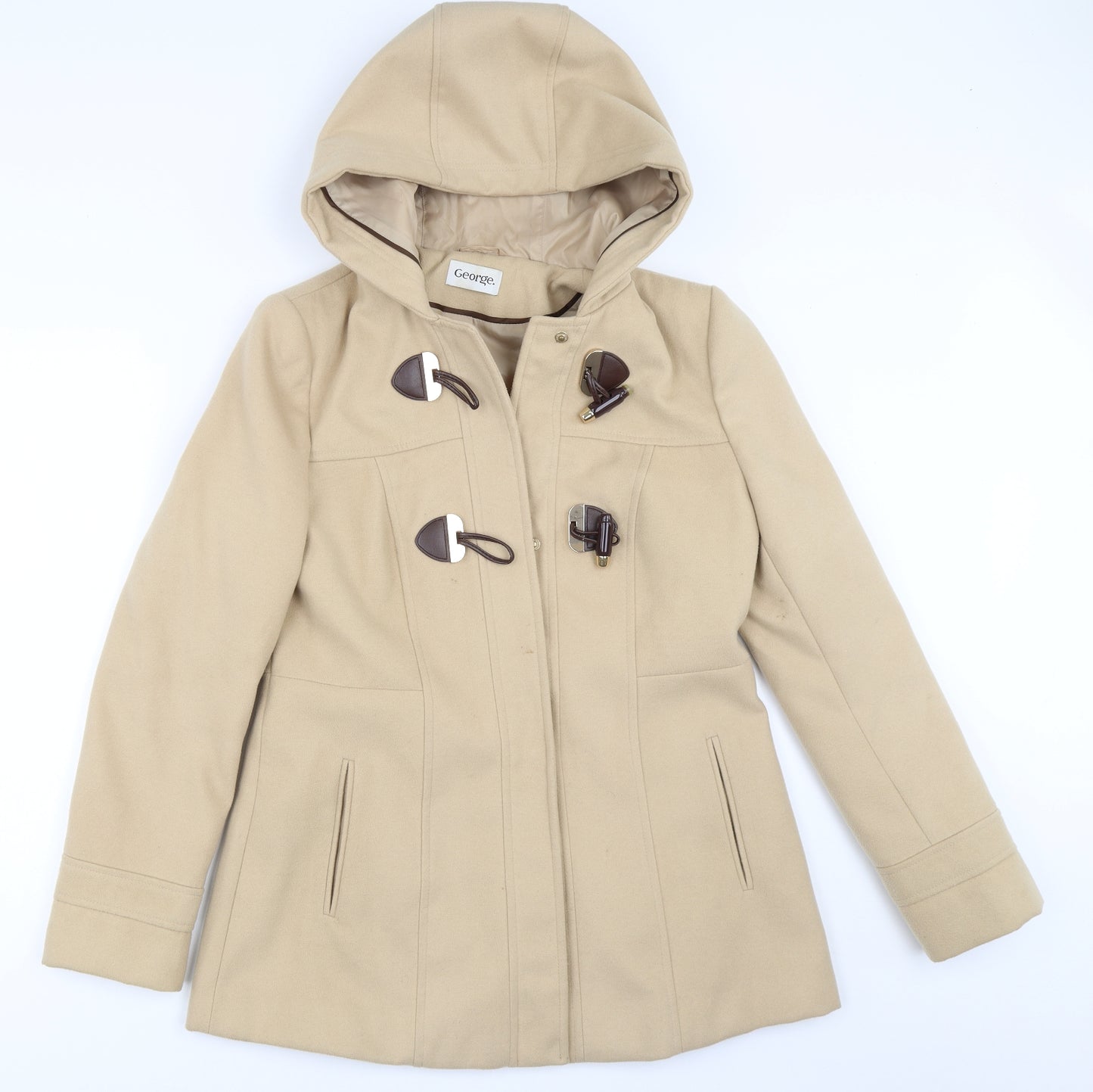 George Womens Beige   Overcoat Coat Size 10
