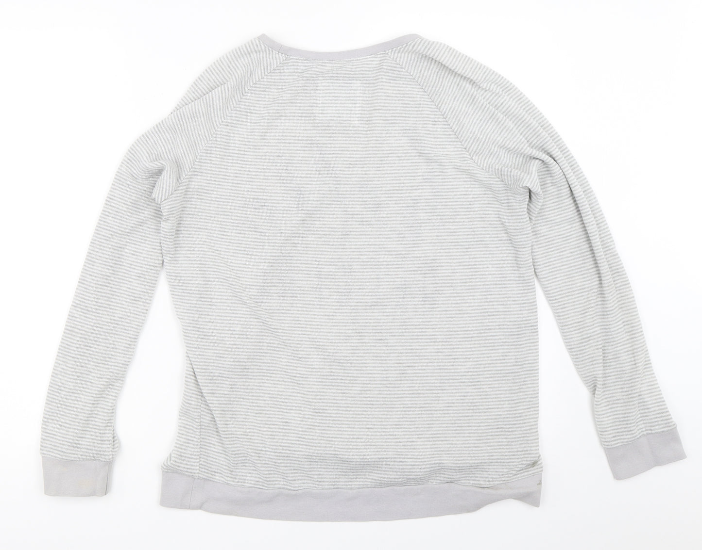 Nutmeg Womens Grey Striped  Top Pyjama Top Size 14