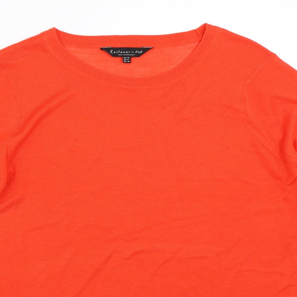 F&F Womens Orange   Pullover Jumper Size 10