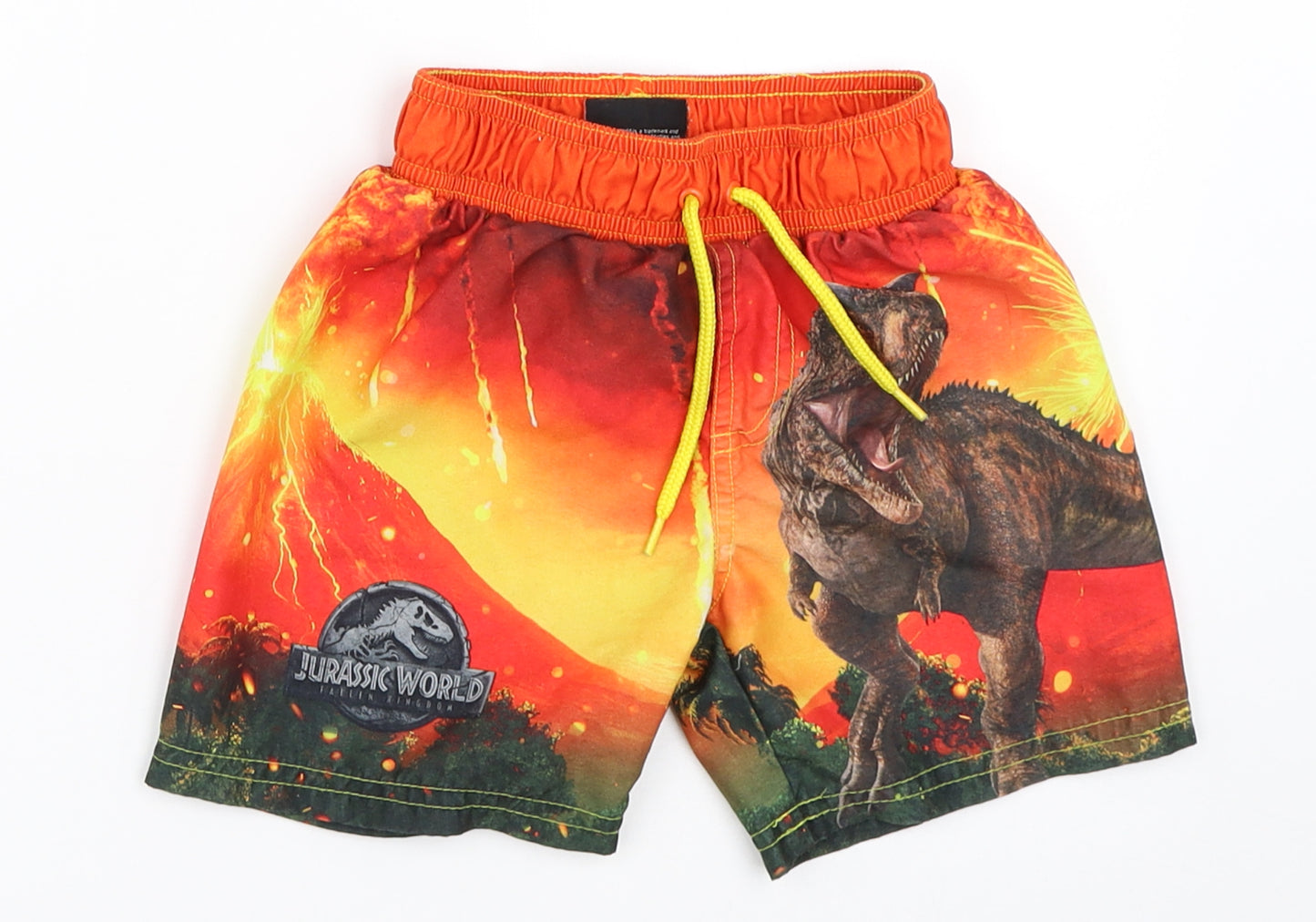 Primark Boys Orange   Bermuda Shorts Size 2-3 Years - Jurassic World Dinosaurs