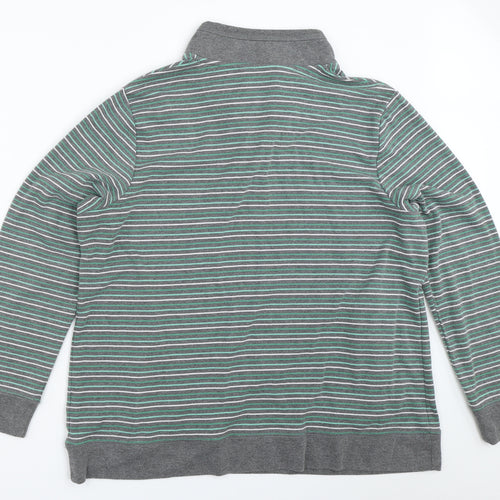 BM Womens Grey Striped  Pullover Sweatshirt Size L