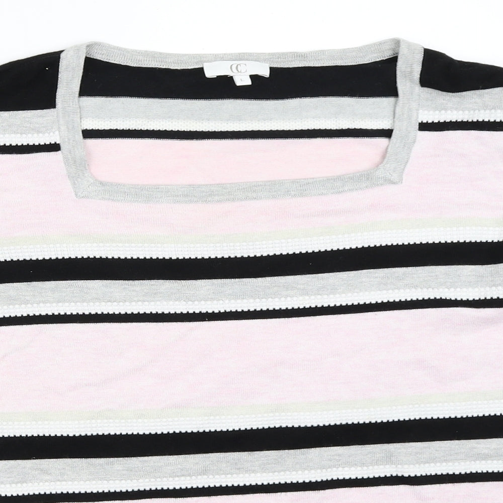 Country Casuals Womens Pink Striped  Pullover Jumper Size L