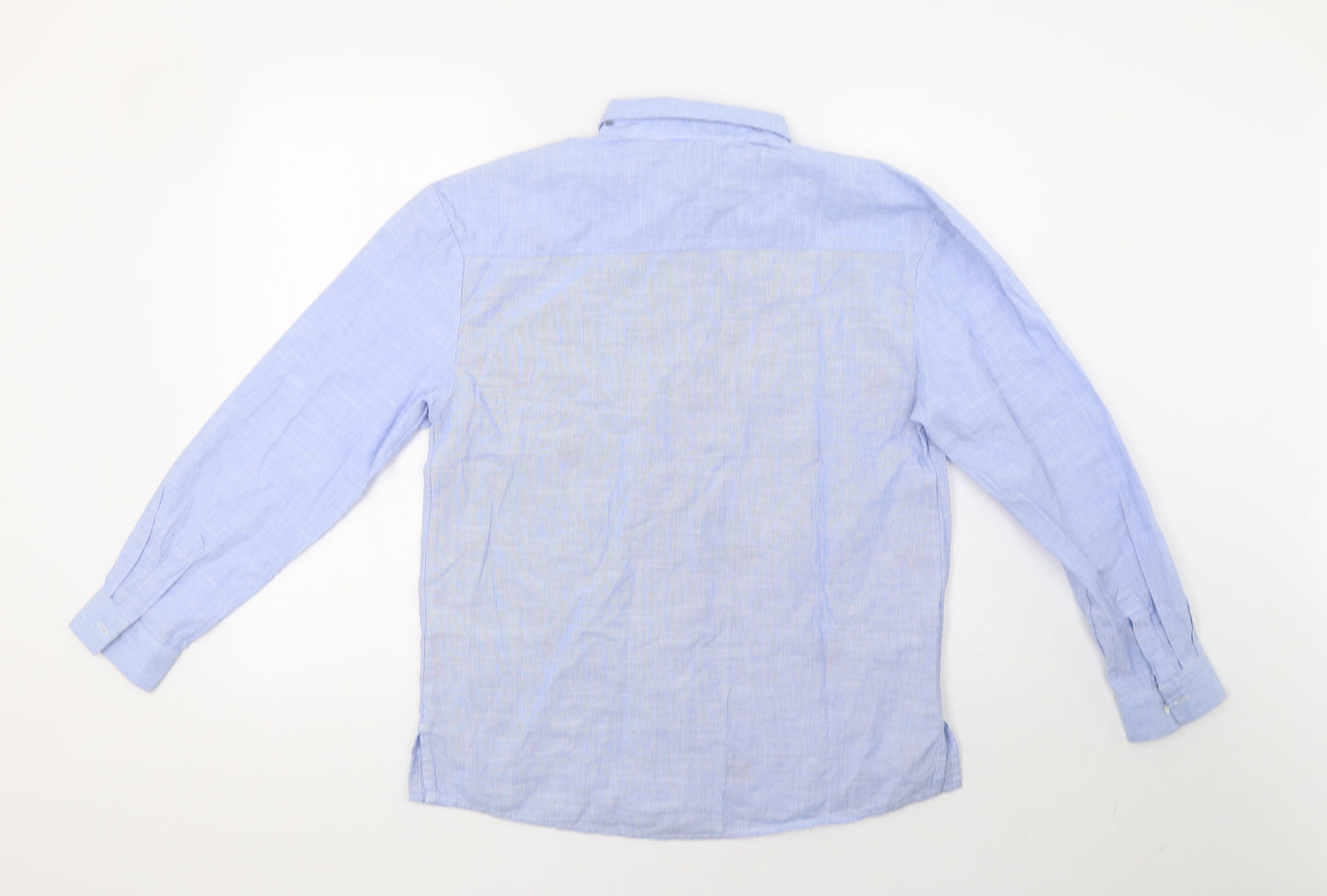 New Look Womens Blue Striped  Basic Button-Up Size 10