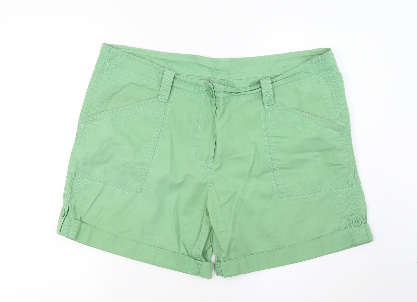 Marks and Spencer Womens Green   Paperbag Shorts Size 18