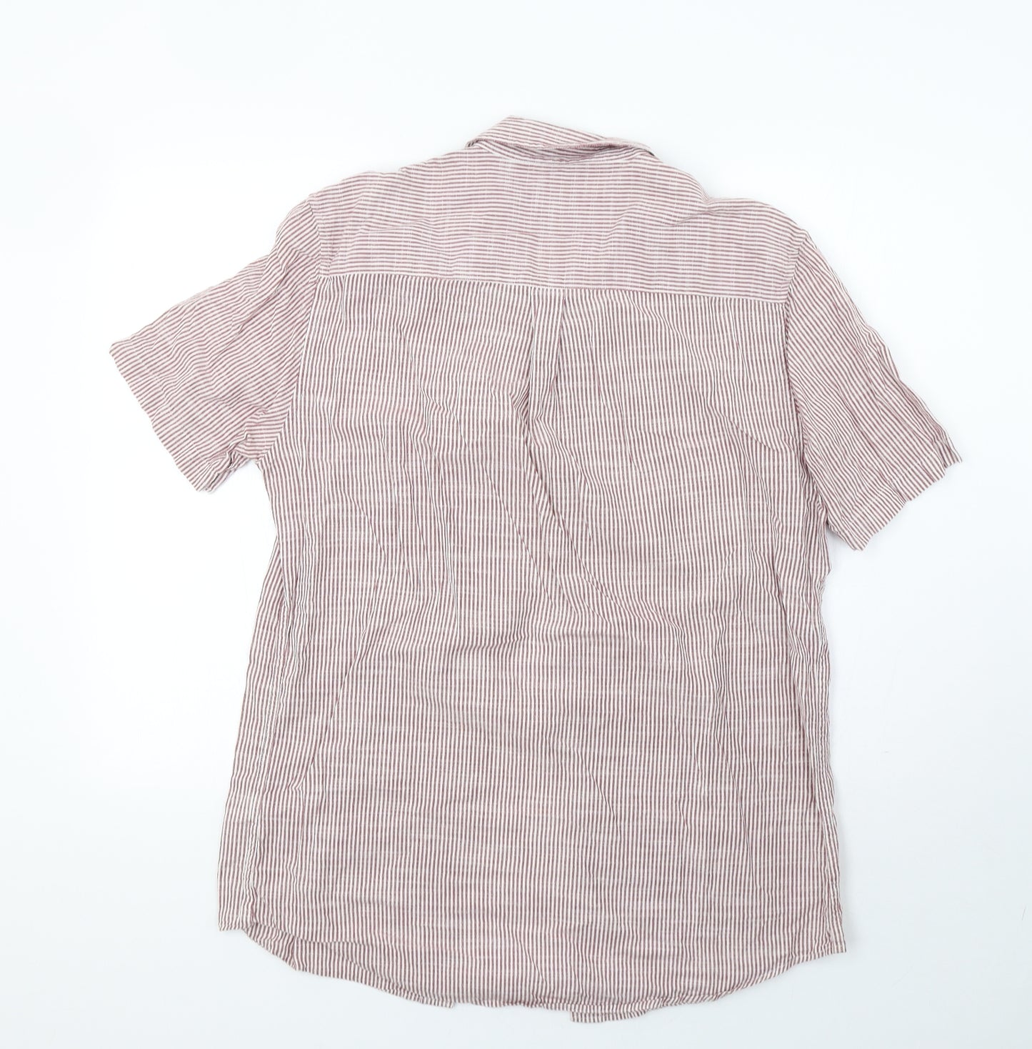 Topman Mens Red Striped   Button-Up Size L