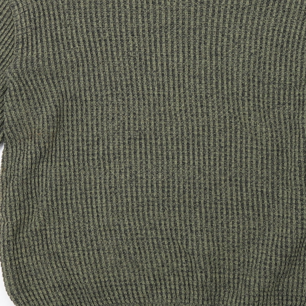 Topman Mens Green  Knit Pullover Sweatshirt Size L