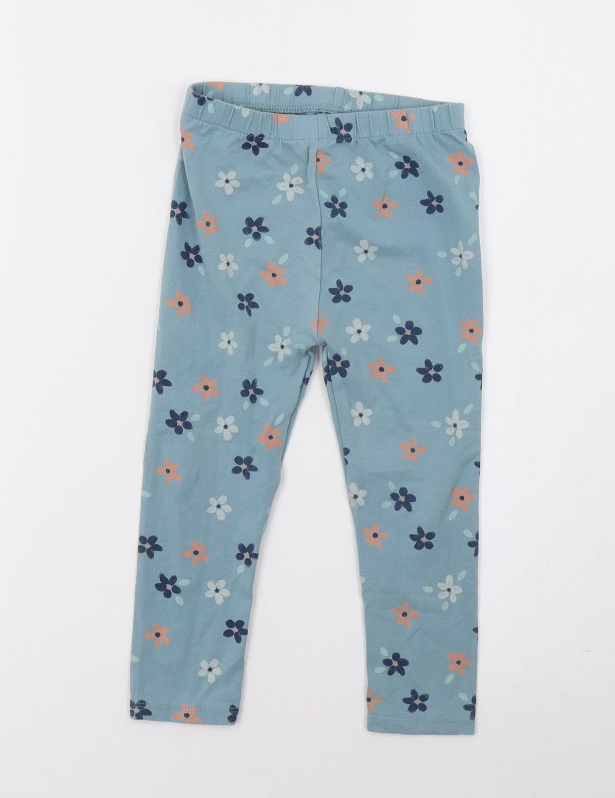saisnburys Girls Blue Polka Dot   Trousers Size 3-4 Years
