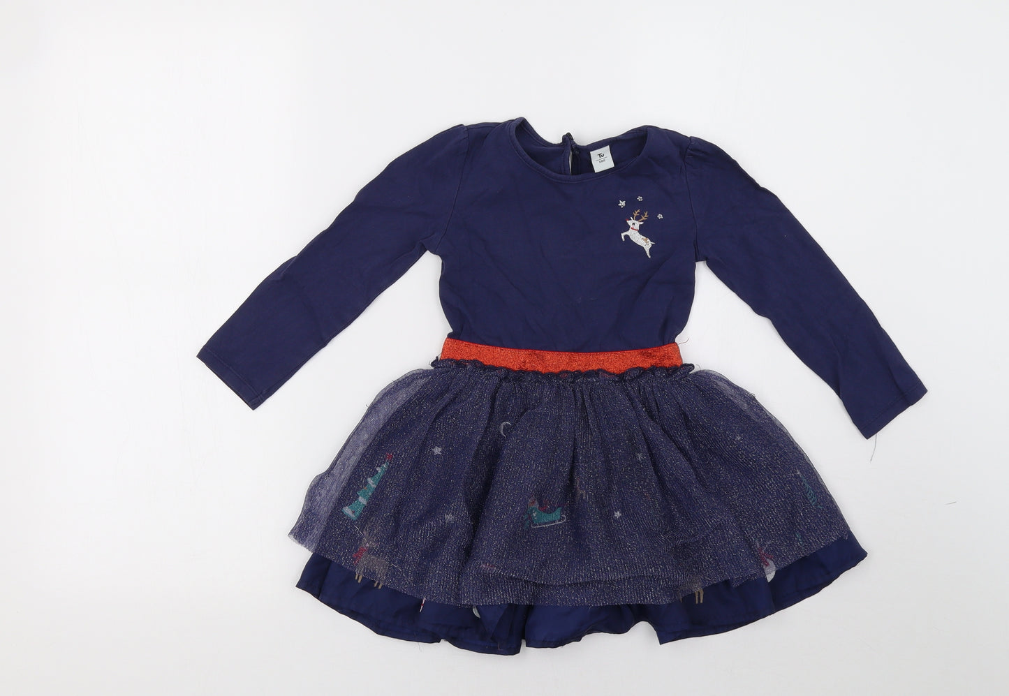 Sainsburys Girls Blue   A-Line  Size 3-4 Years  - christmas