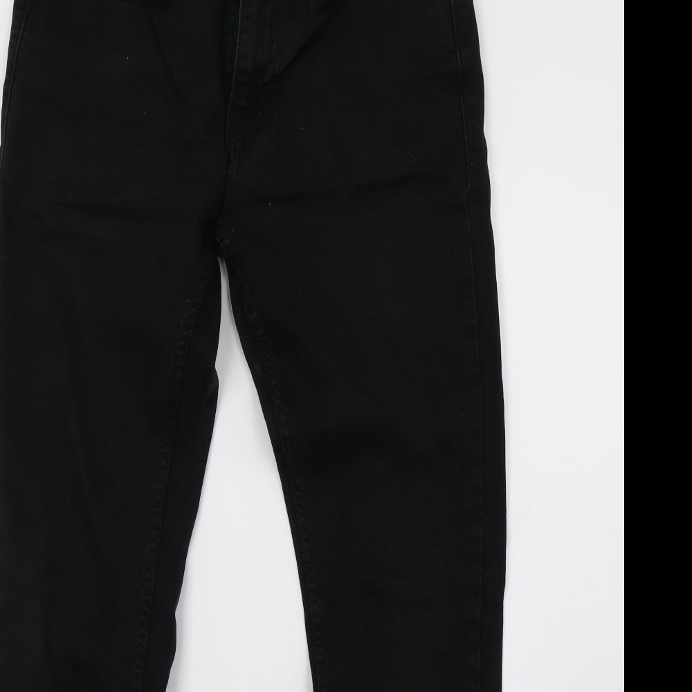 Topman Mens Black  Denim Straight Jeans Size 32 L30 in