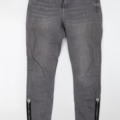 Zara Womens Grey  Denim Straight Jeans Size 32 L28 in