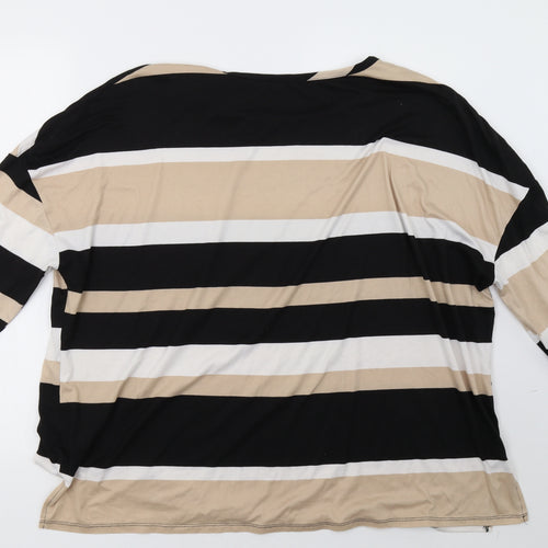 PEP&CO Womens Beige Striped  Pullover Sweatshirt Size 16