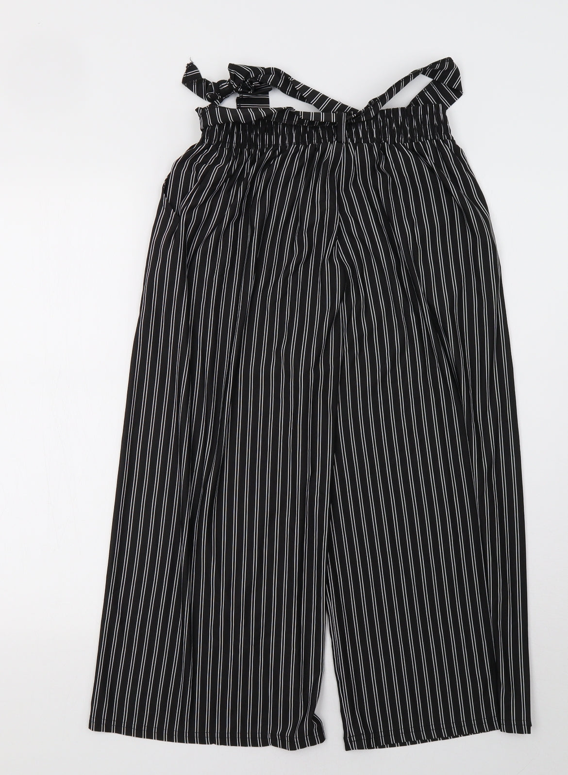 Preworn Womens Black Striped  Cropped Trousers Size M L20 in