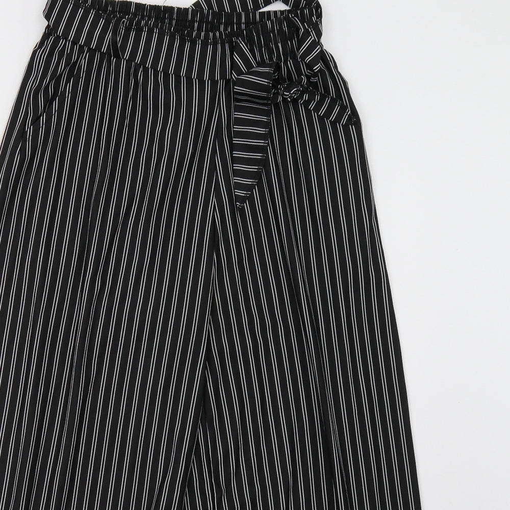 Preworn Womens Black Striped  Cropped Trousers Size M L20 in