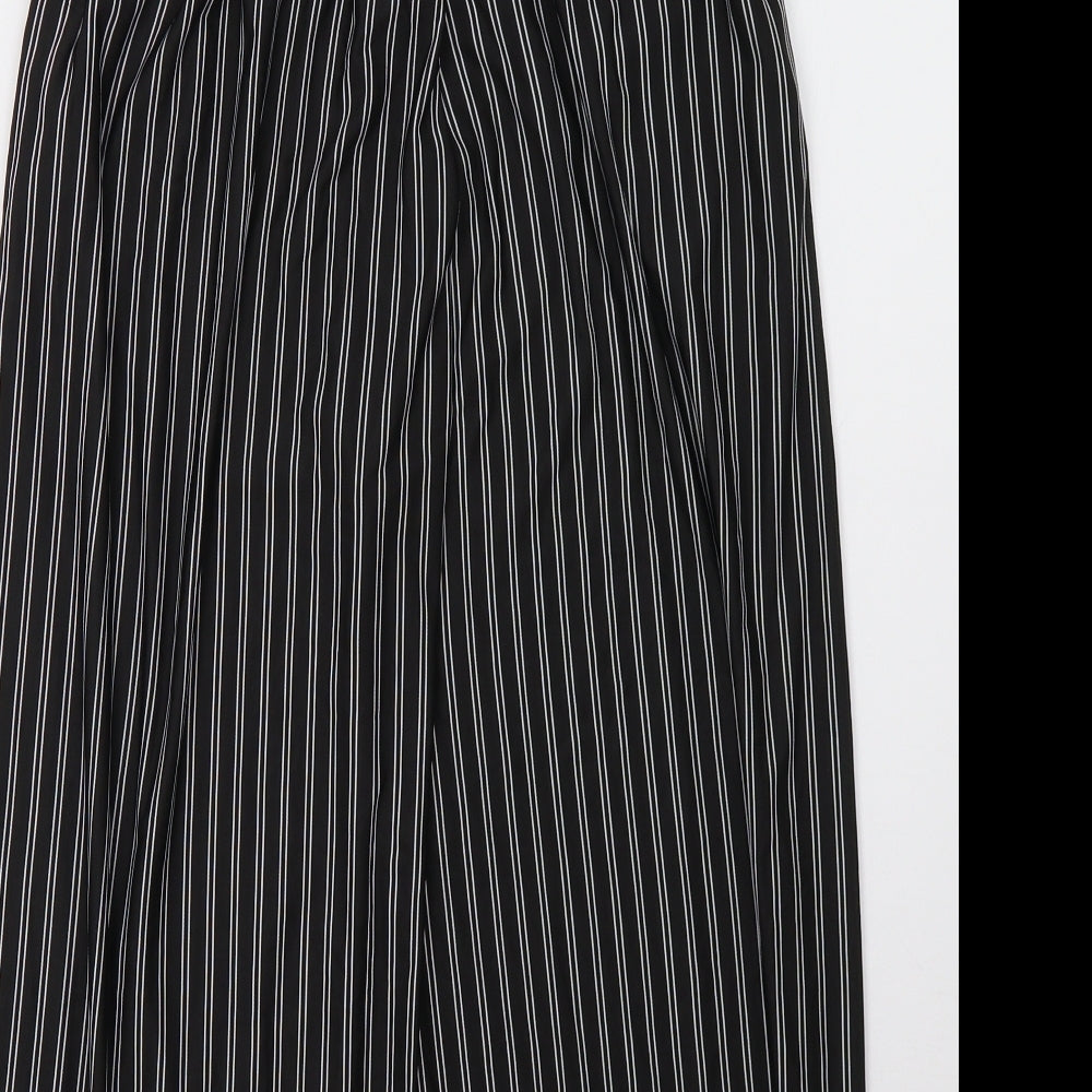 Preworn Womens Black Striped  Cropped Trousers Size M L20 in