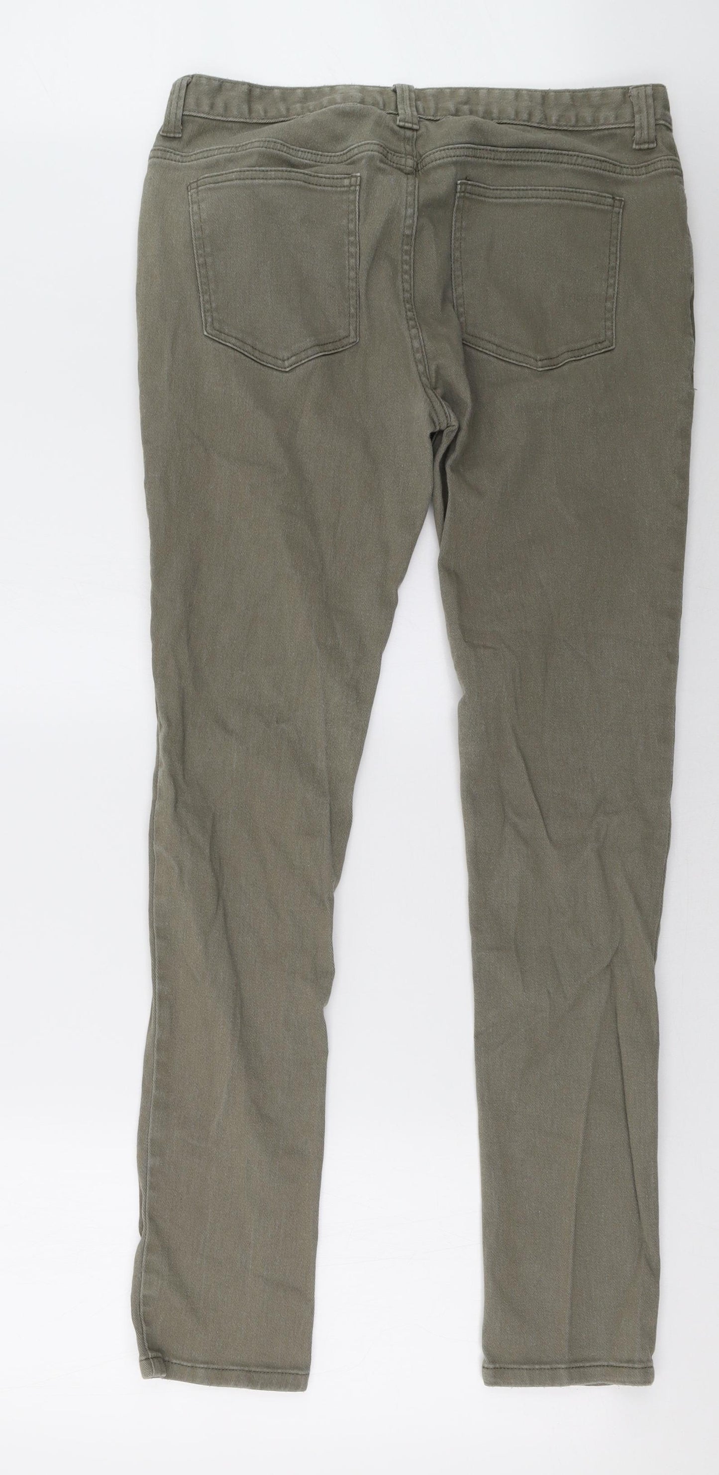 Primark Mens Green  Denim Straight Jeans Size 33 L34 in