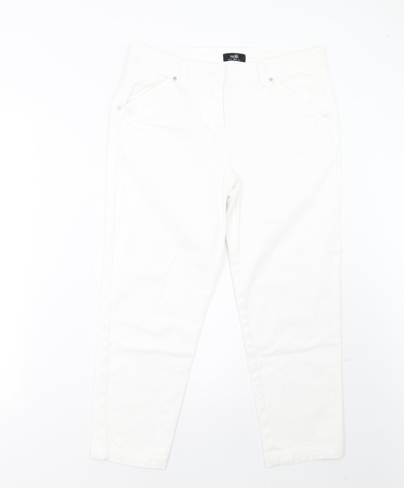 Wallis Womens White  Denim Straight Jeans Size 12 L26 in