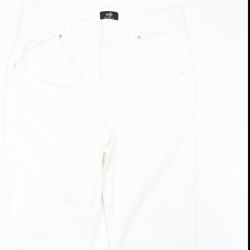 Wallis Womens White  Denim Straight Jeans Size 12 L26 in