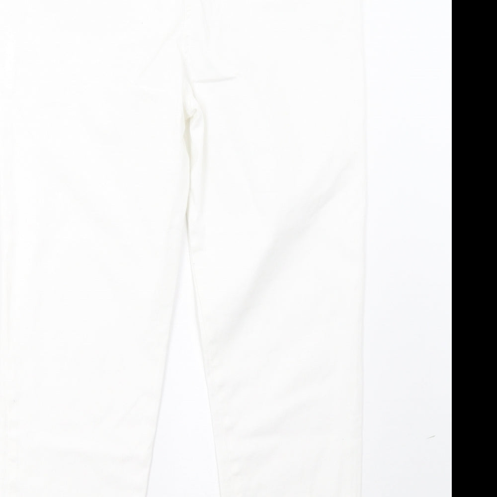 Wallis Womens White  Denim Straight Jeans Size 12 L26 in