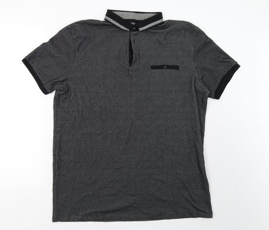Front view of Primark men’s grey button-up, size XL