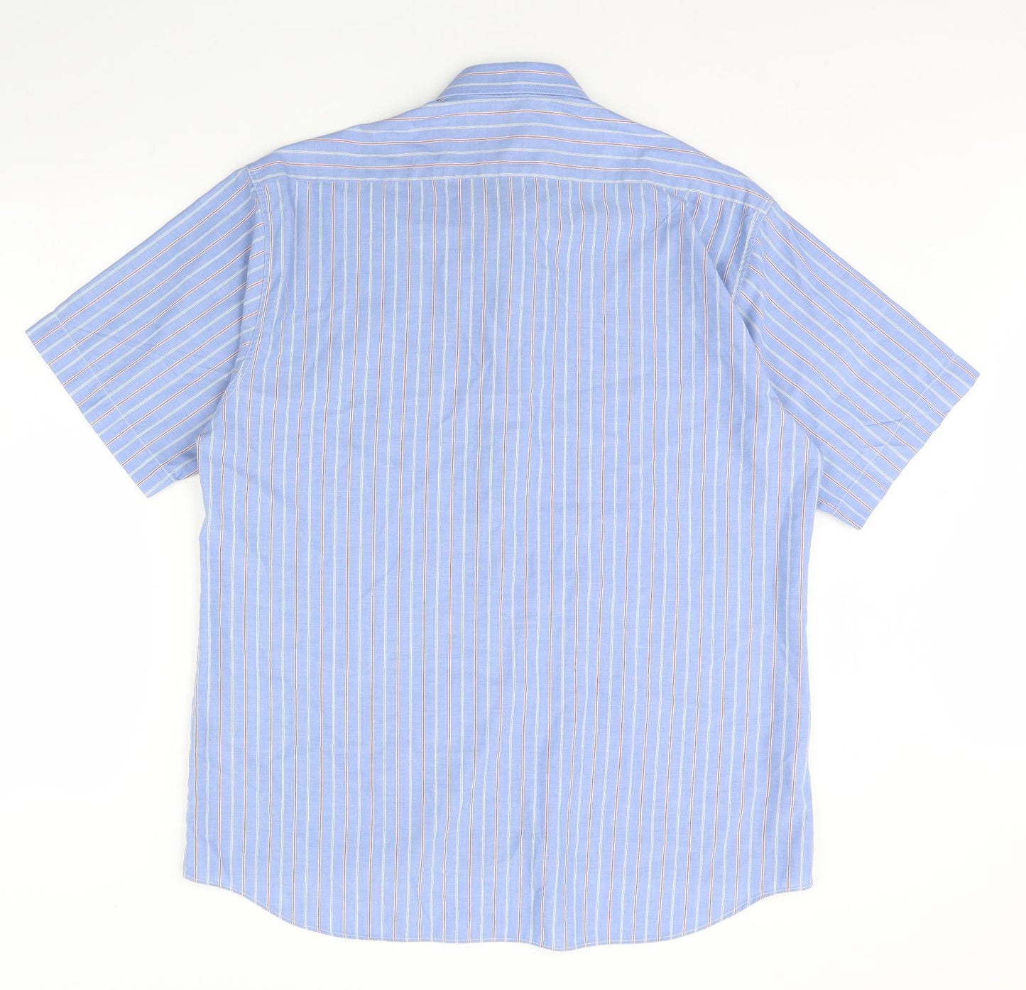St michael Mens Blue Striped   Dress Shirt Size 16