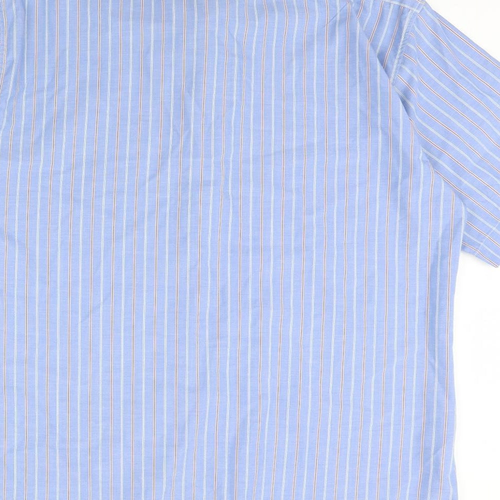 St michael Mens Blue Striped   Dress Shirt Size 16