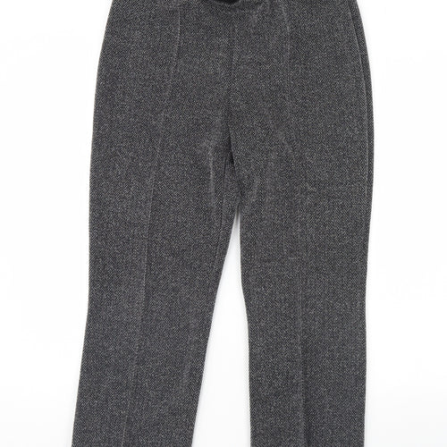 Straight Leg Womens Grey Herringbone  Trousers  Size 12 L28 in