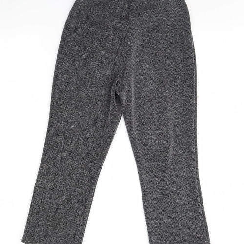 Straight Leg Womens Grey Herringbone  Trousers  Size 12 L28 in